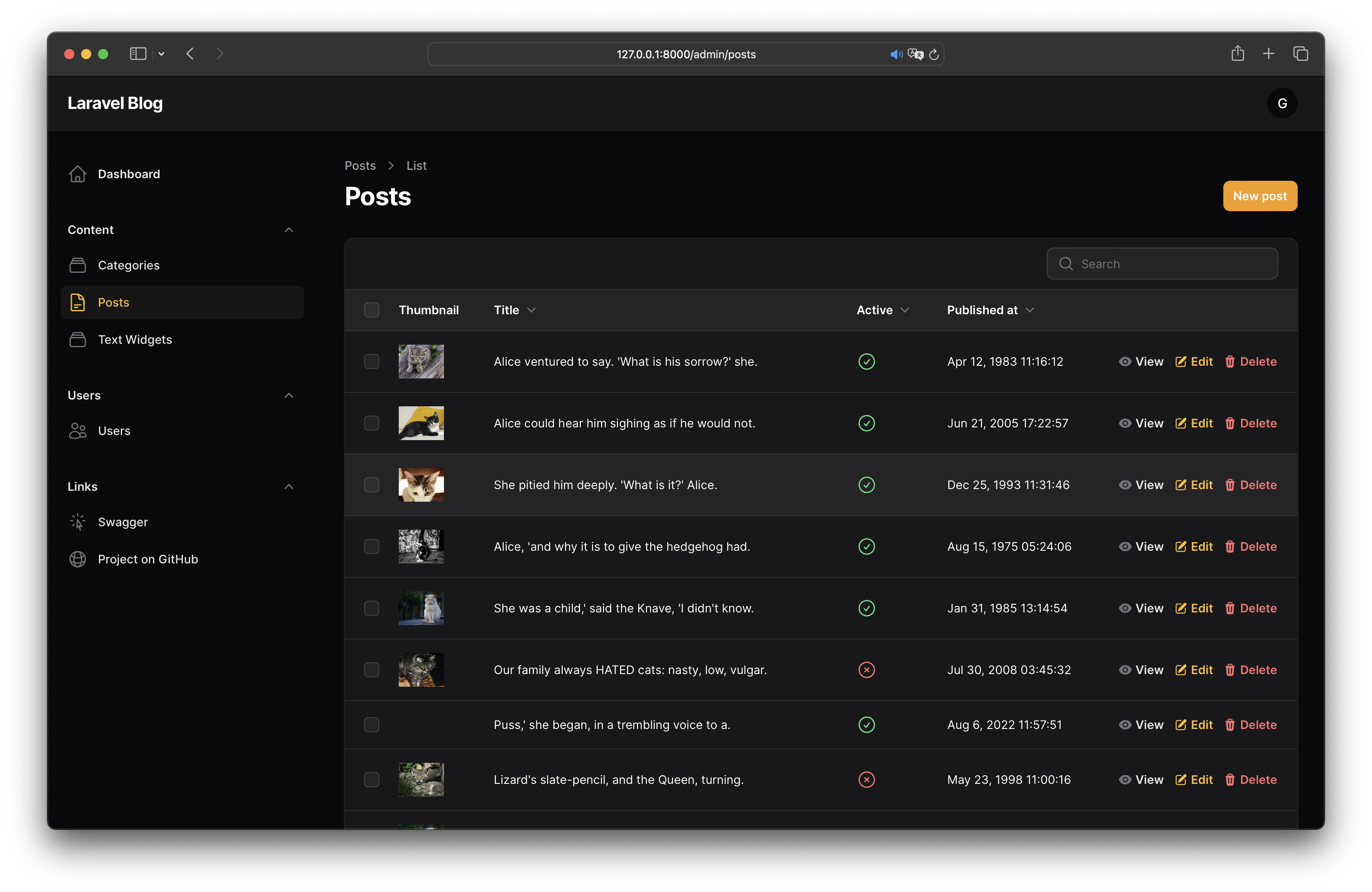 Filament admin panel