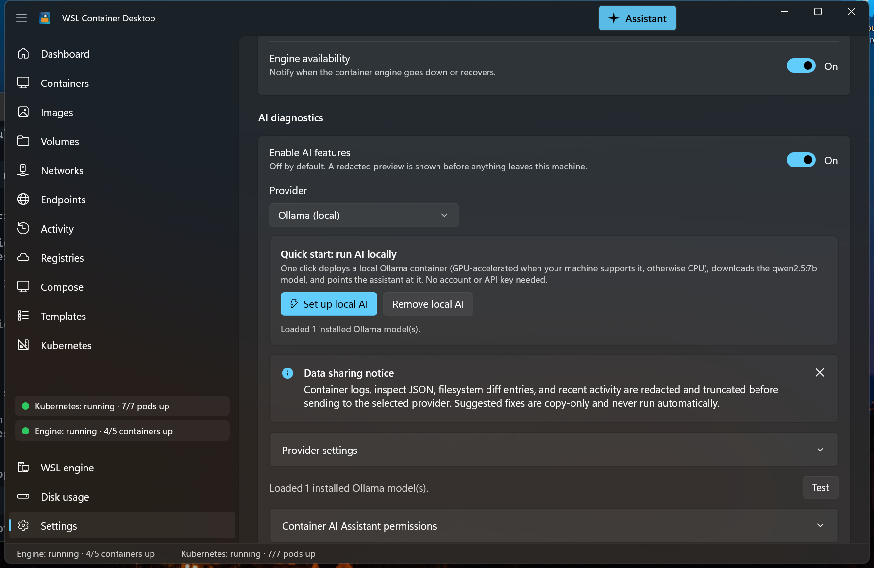 AI settings