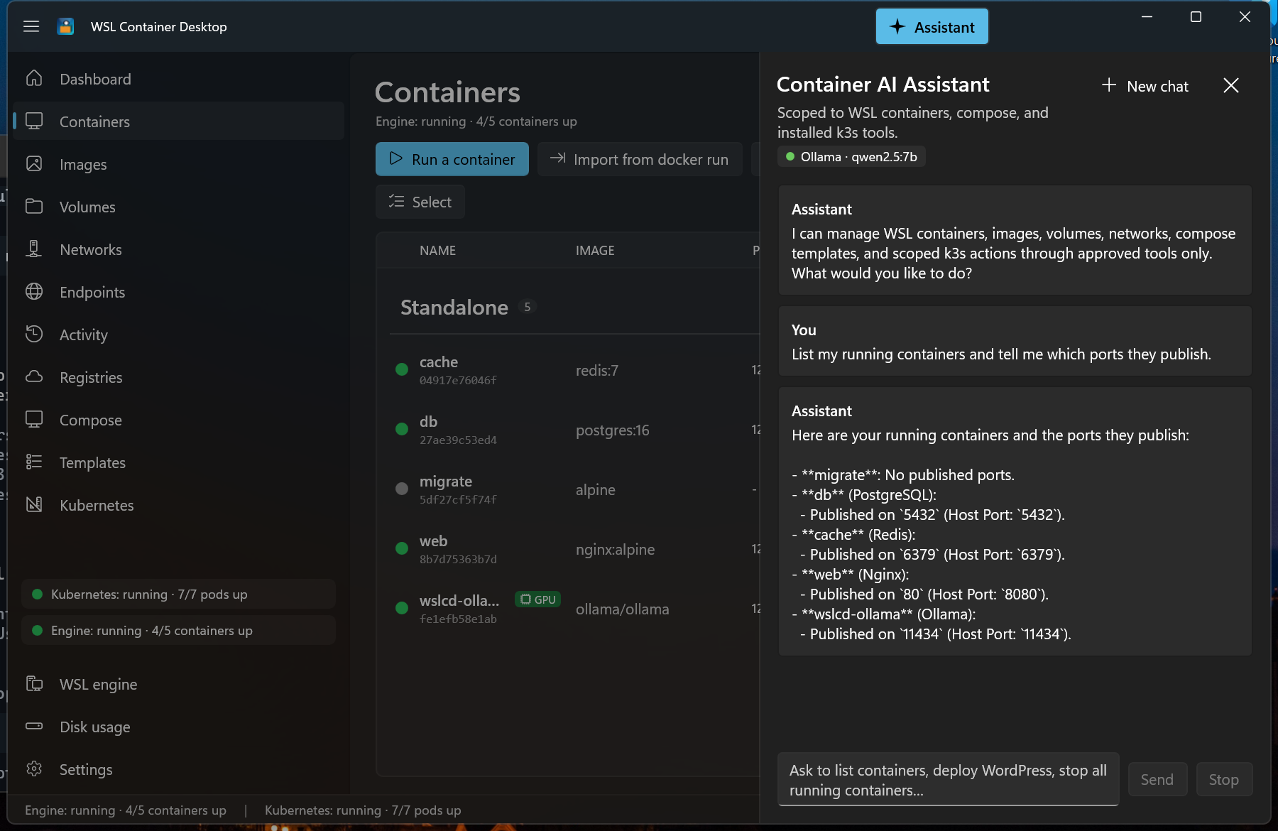 Container AI Assistant