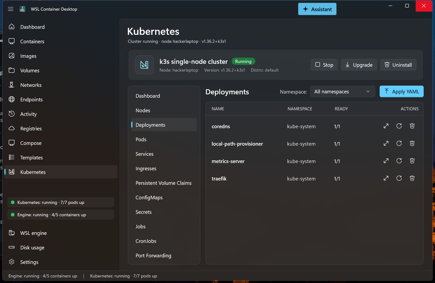 Kubernetes deployments