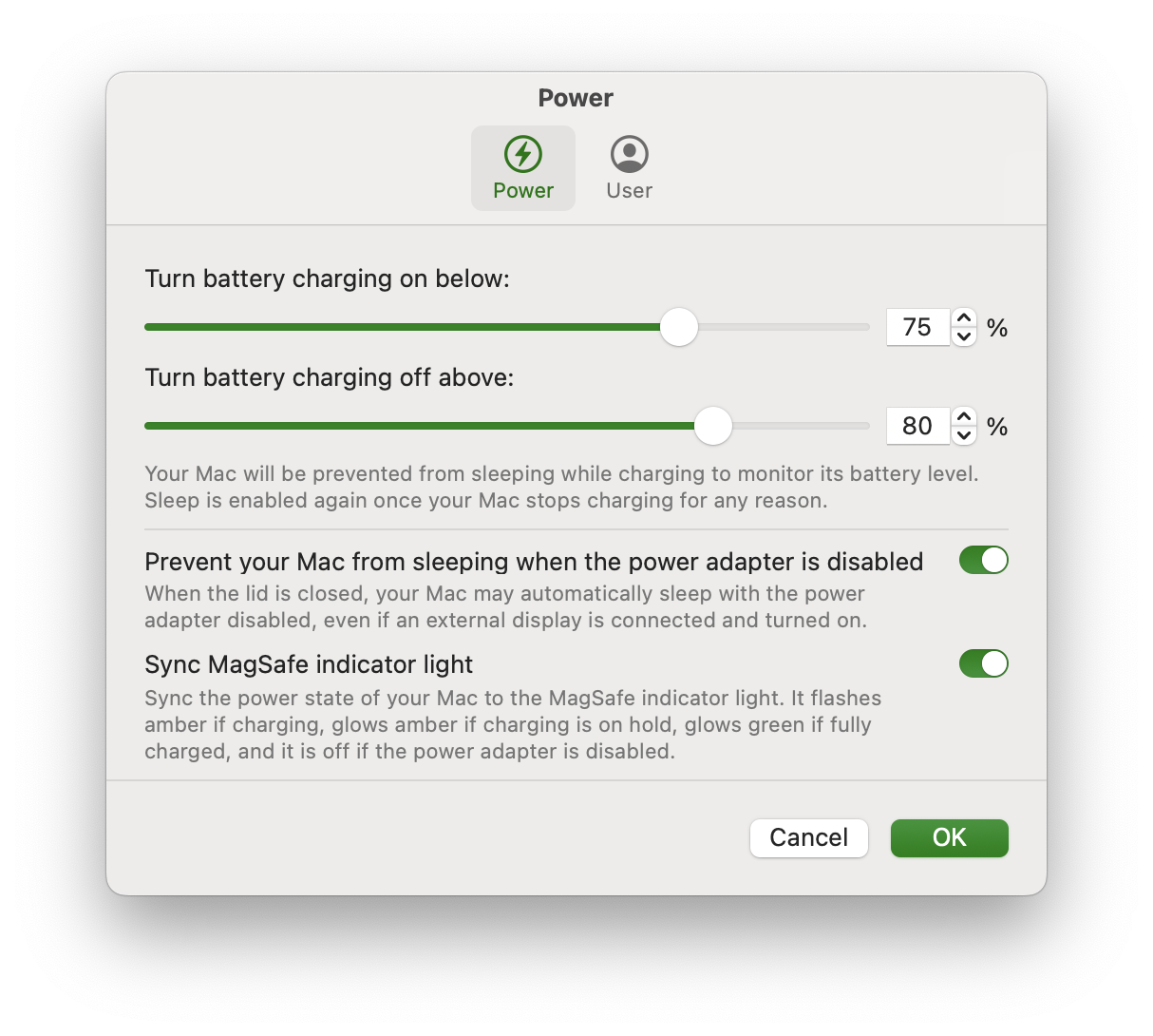 Power Settings