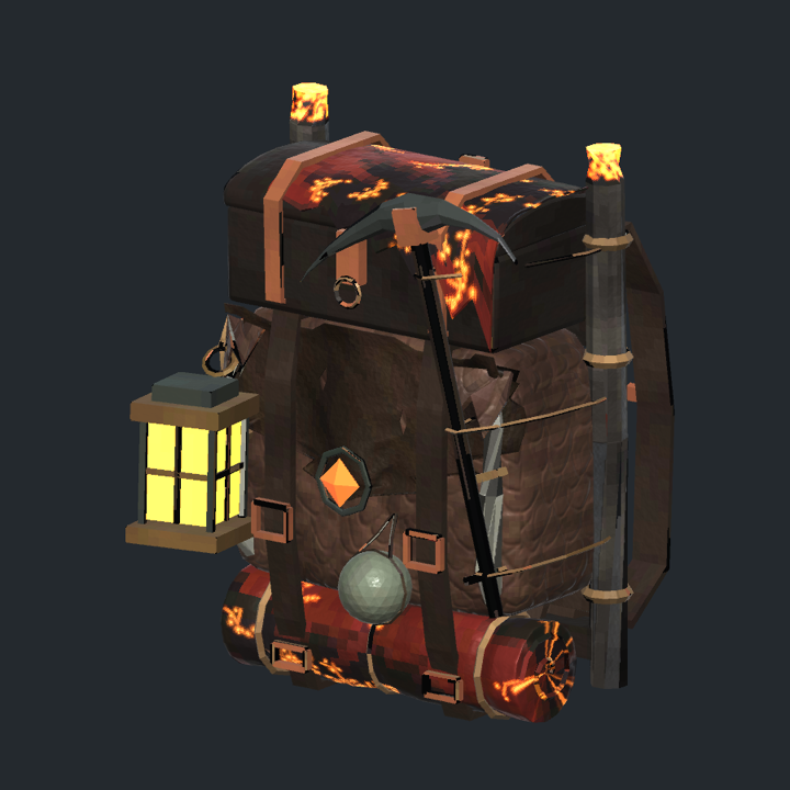 Ashlands backpack, worn