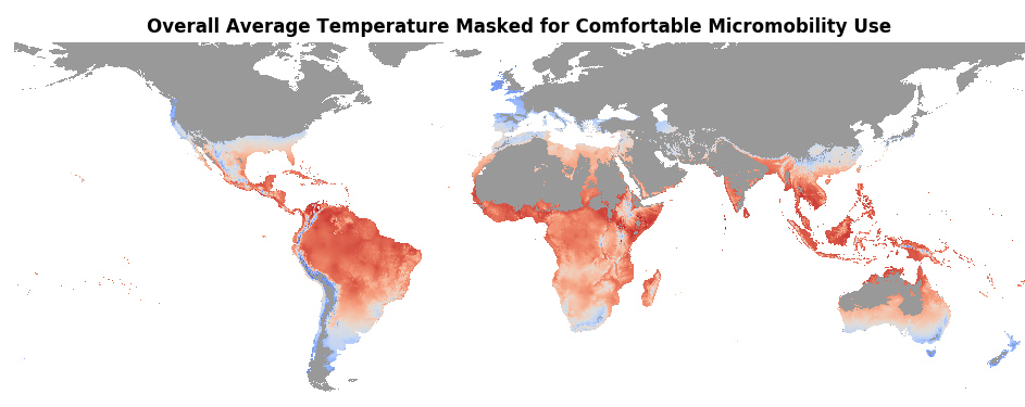 Average Year-round Temperature Masked