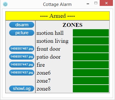 picture of alarm when armed