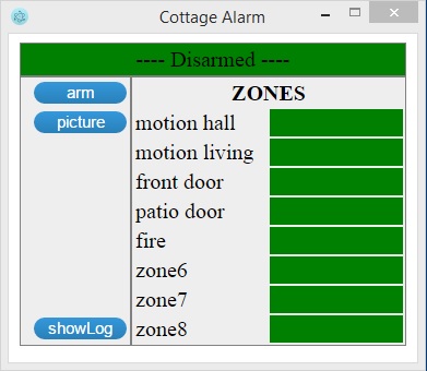 picture of alarm main window