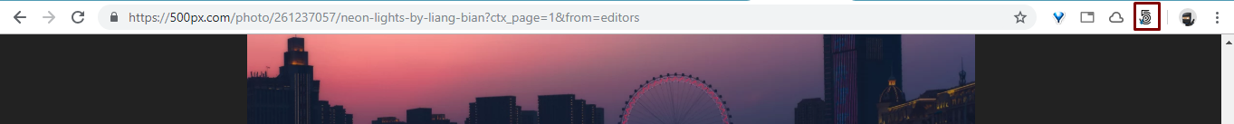 Page action added to chrome toolbar
