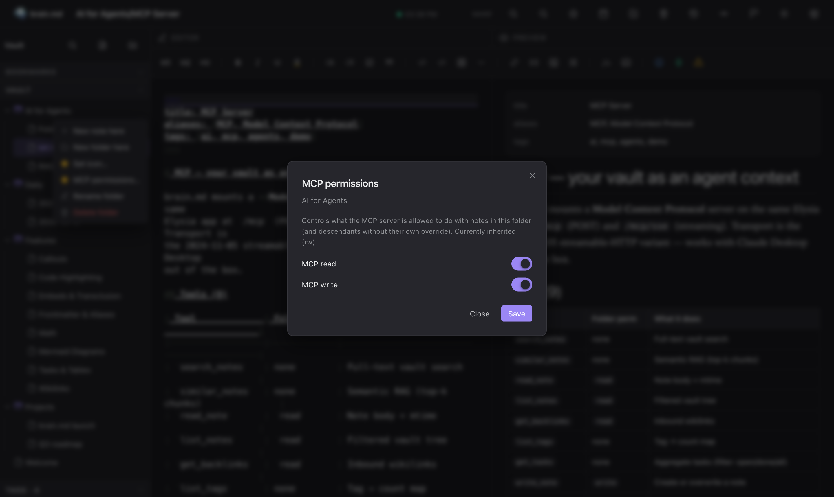 Per-folder MCP permissions