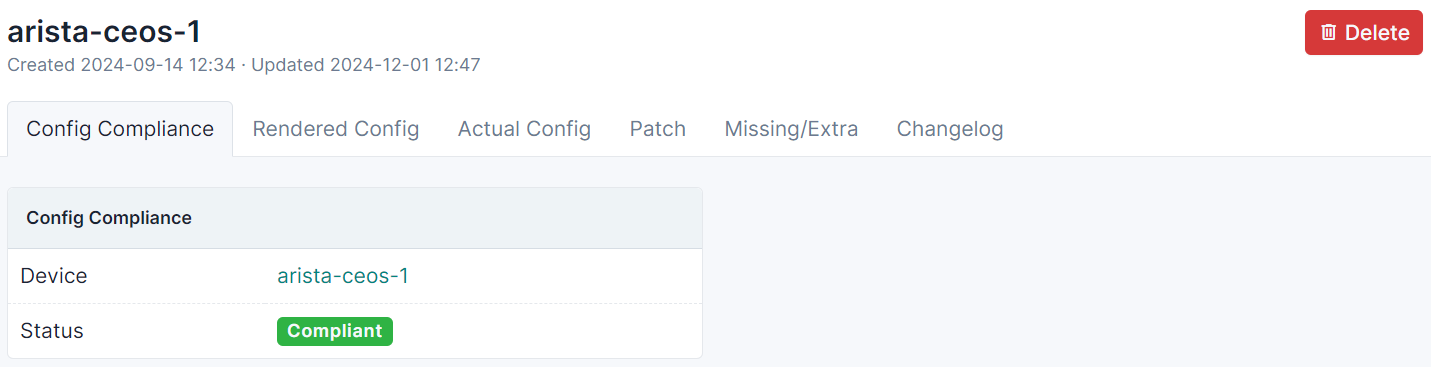 Screenshot of the compliance ok