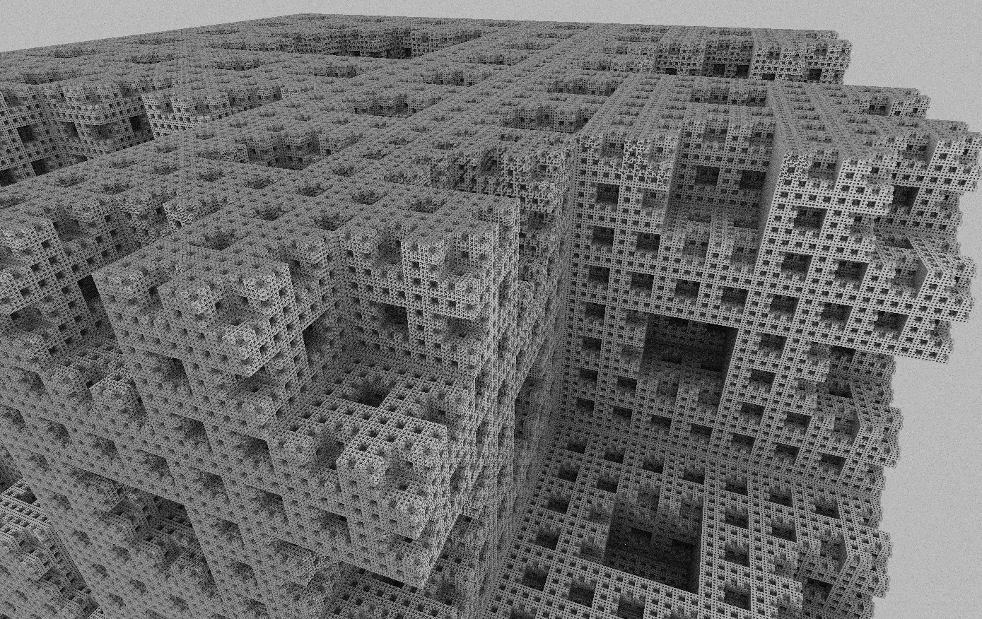 The cube fractal scene rendered in DAGger using path tracing