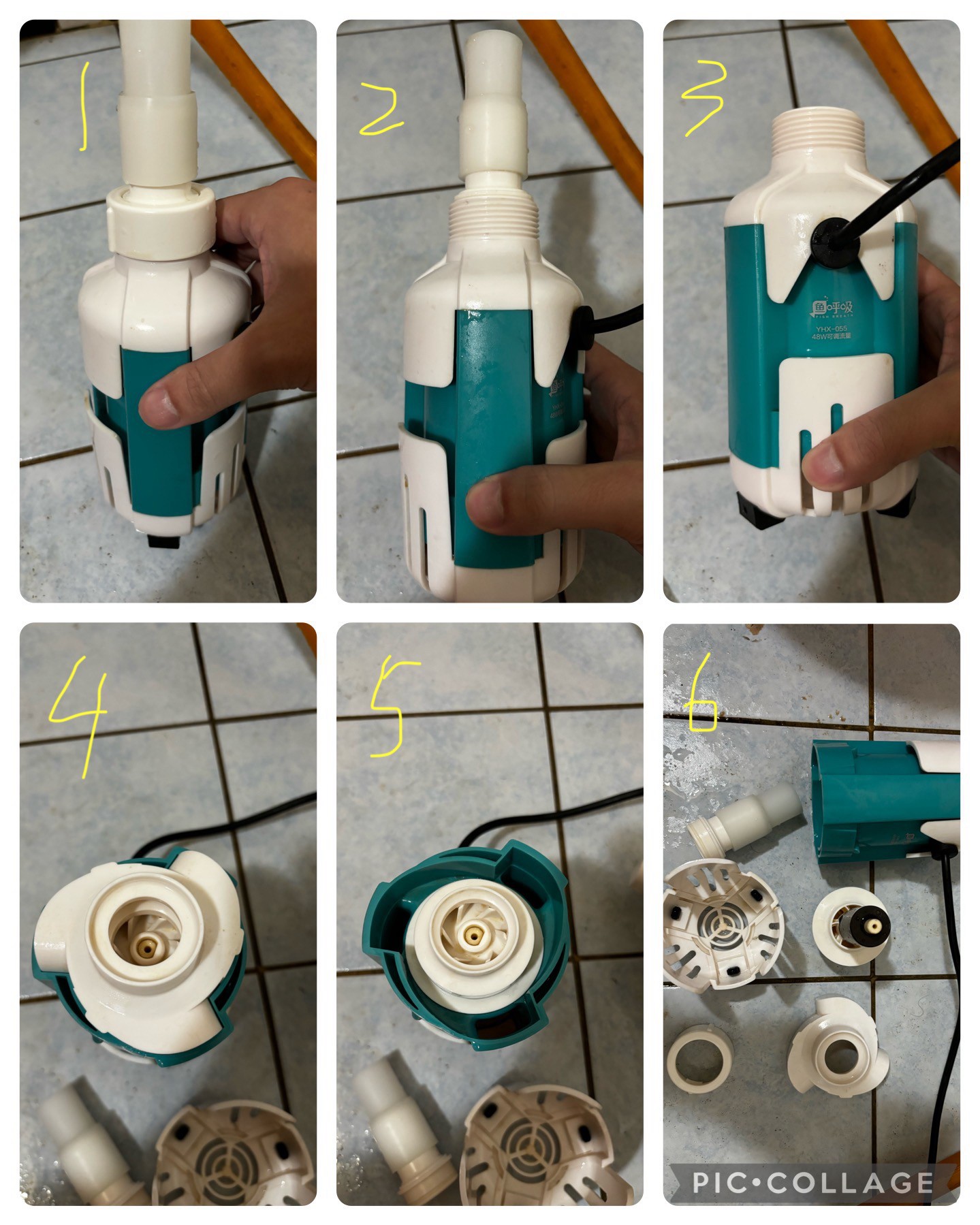 魚呼吸變頻沉水馬達分解圖