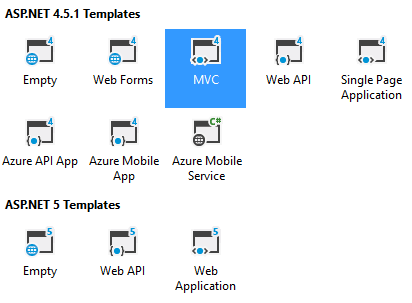 Aspnet Project Dialog