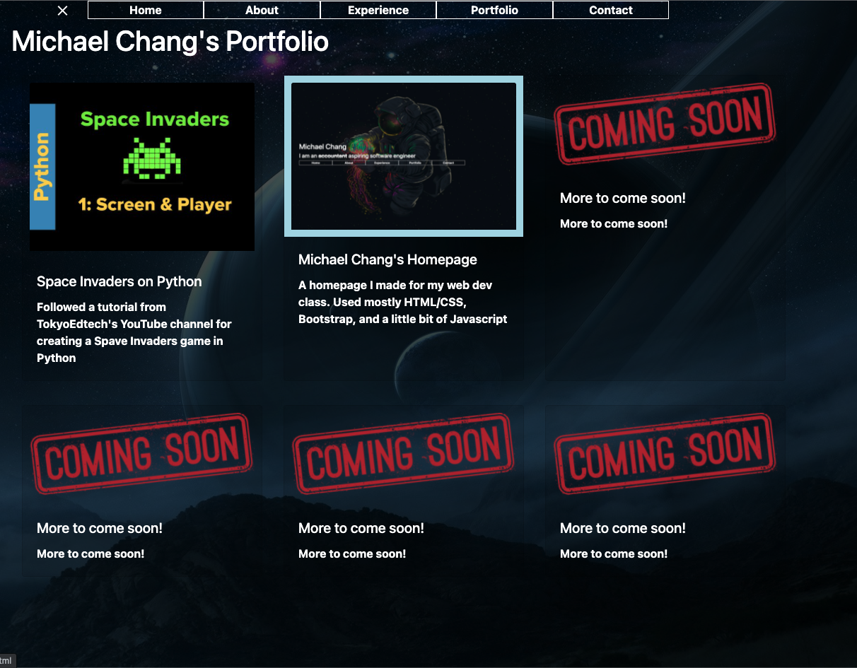 GitHub - michaelchang106/michaelChangHomePage: My first website for my ...