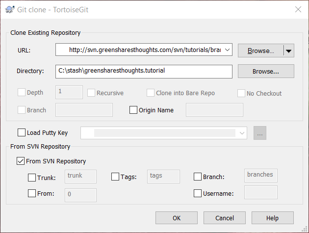 Convert an SVN Repository to Stash using TortoiseGit