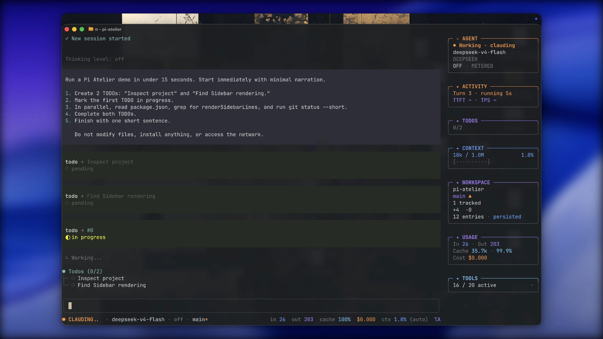 Pi Atelier demo