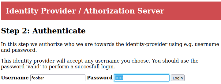 Click login brings us to the identity provider