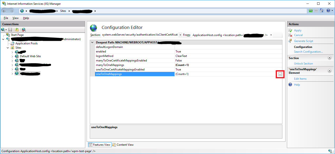 Configuration Editor Mapping OneToMany