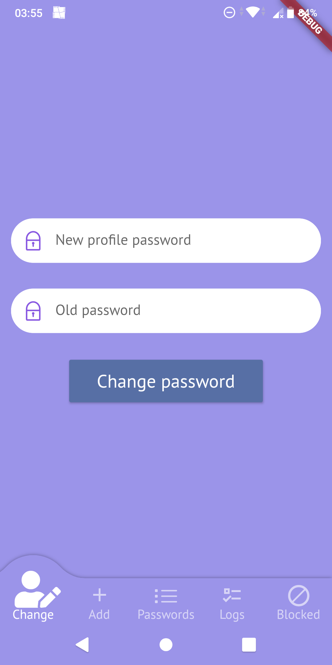 changing user password
