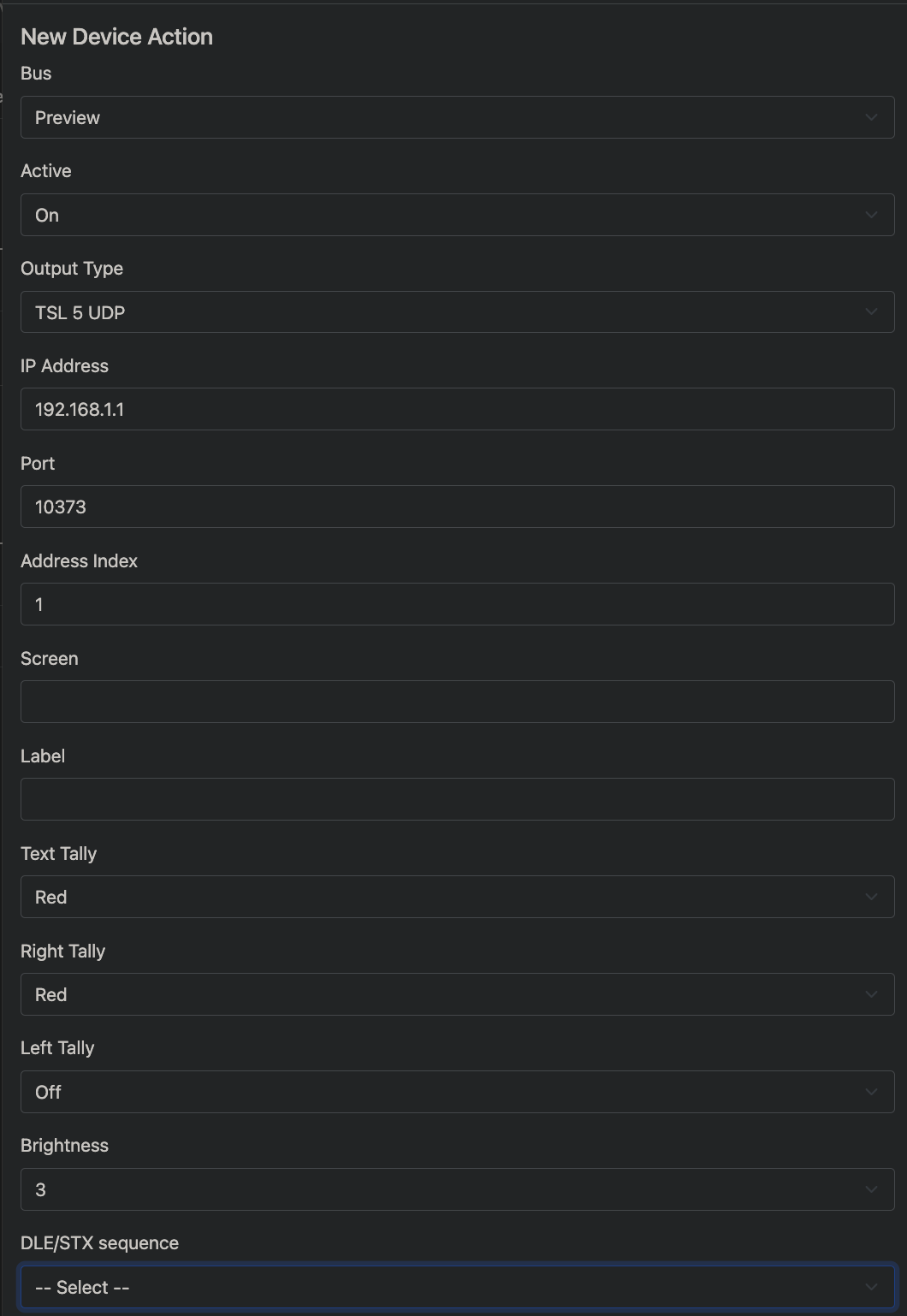 TSL 5.0 Device Action
