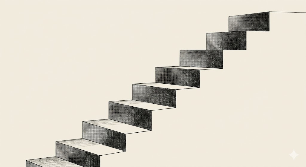 The SAP finance career ladder — a path of uneven, ascending steps from junior consultant to independent expert.