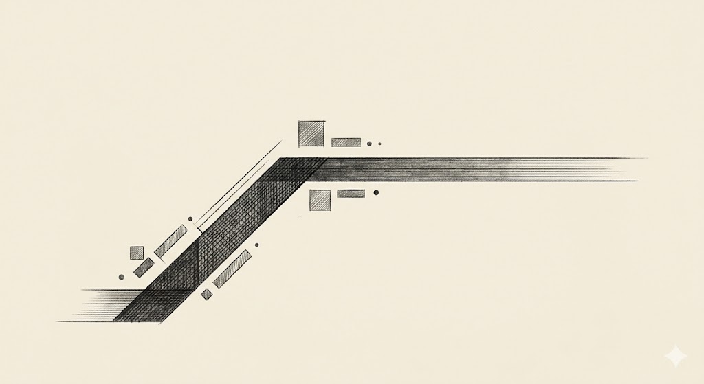 Plateau — beautiful dashboards while the product stalls; the flat stretch where process polish replaced product progress.
