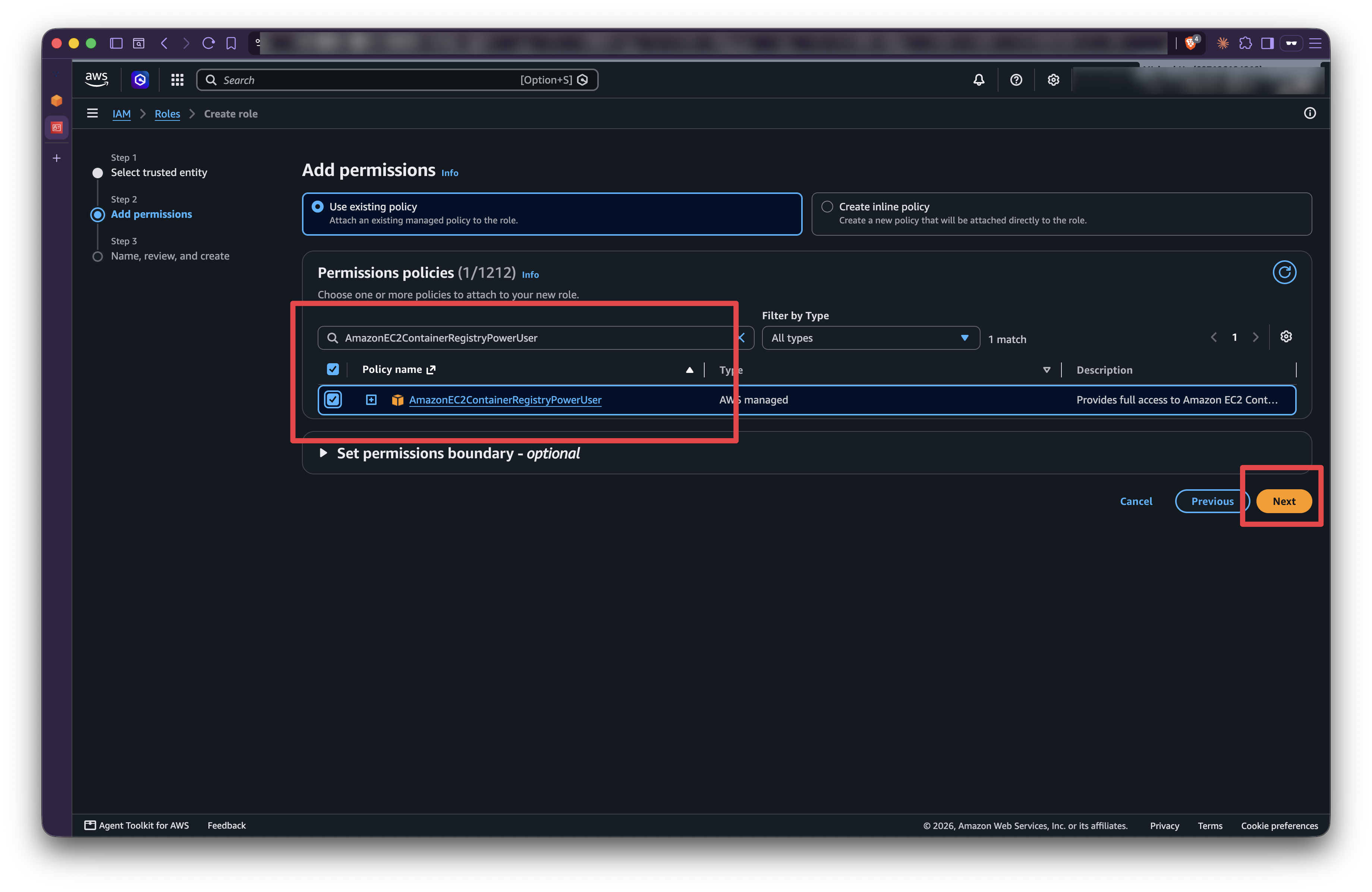 aws permission