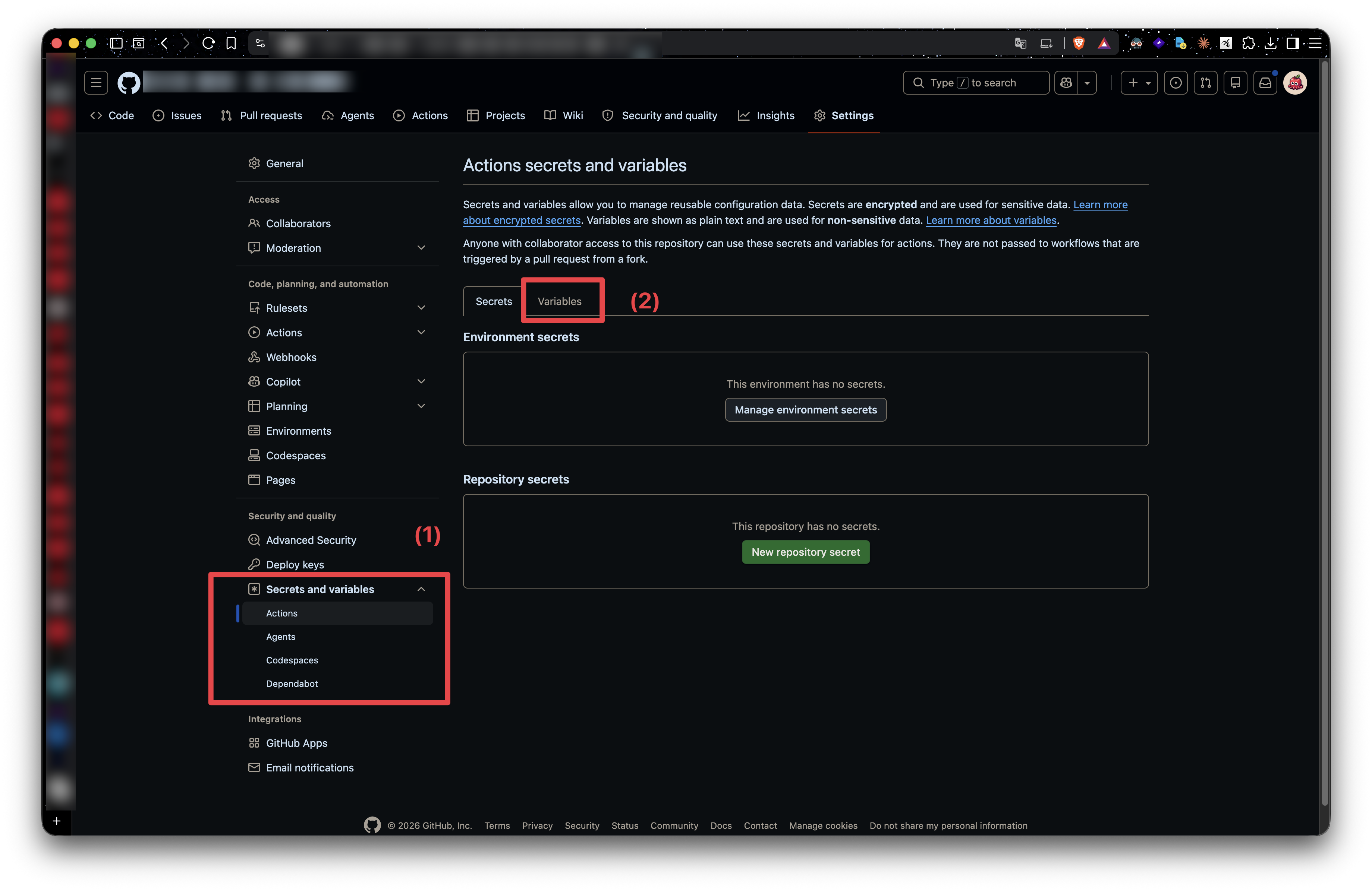 github variable