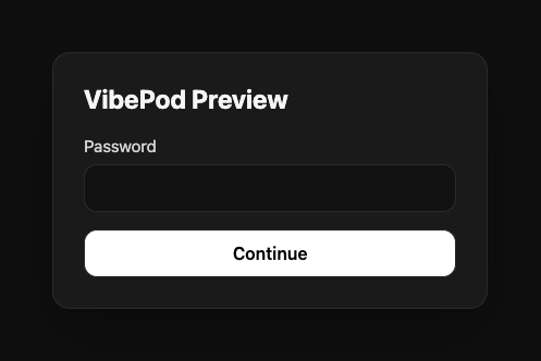 Hodor login page protecting a preview