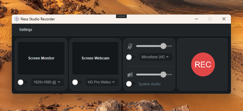 NessStudio interface preview