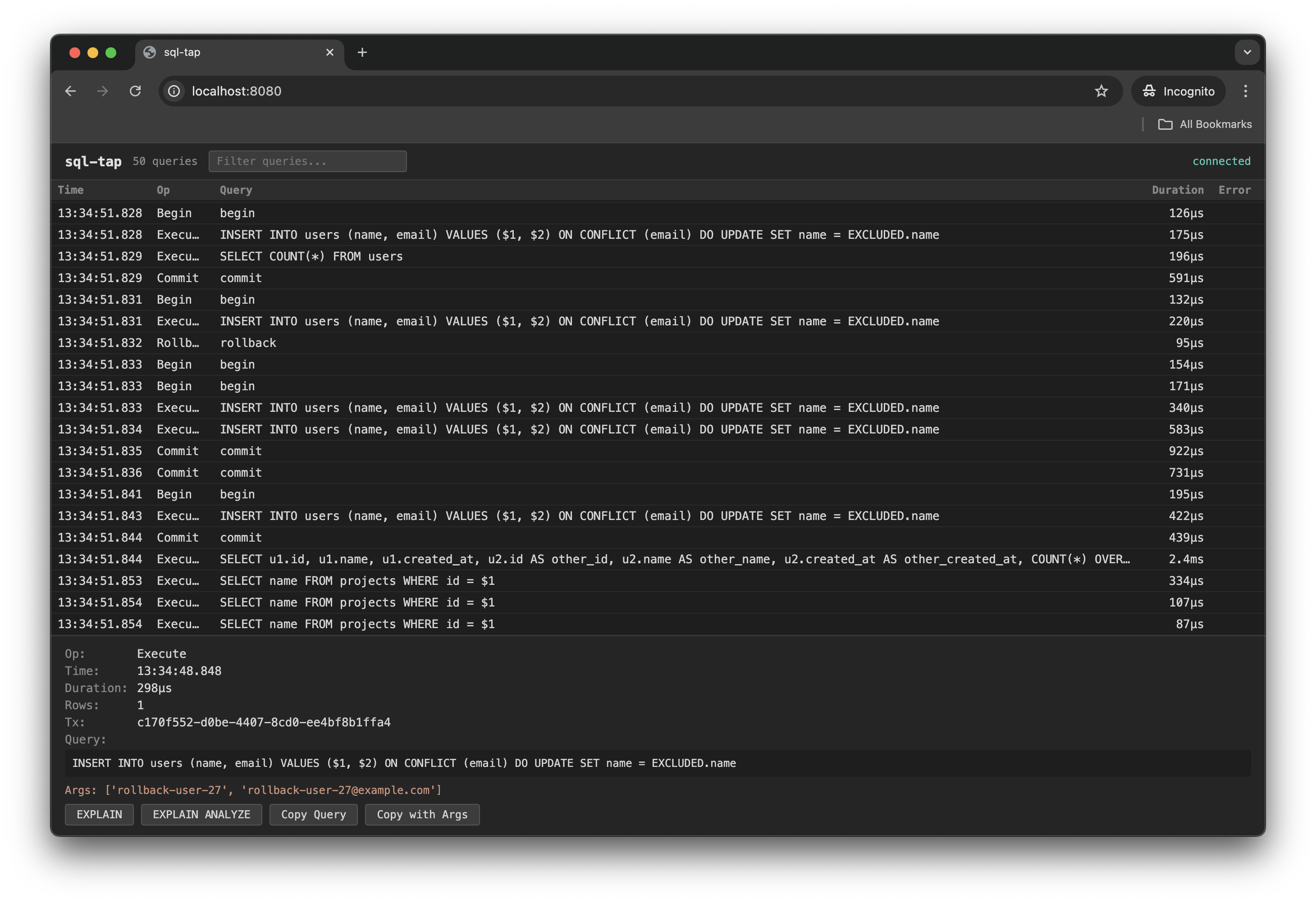mickamy/sql-tap cover