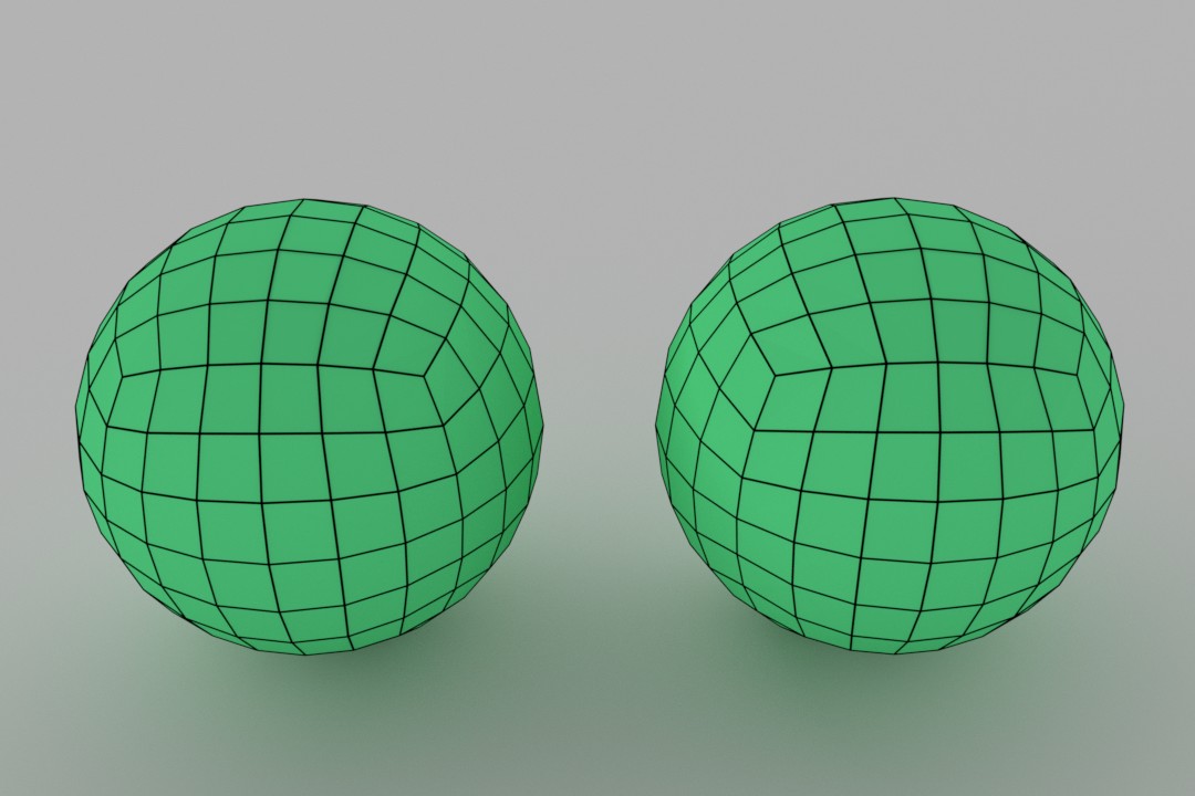 Sphere at 5 subdivision with edges spherical