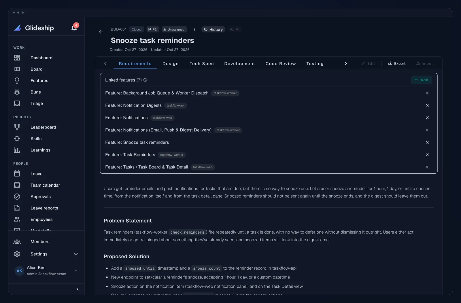 One BUD per feature — spec to prod