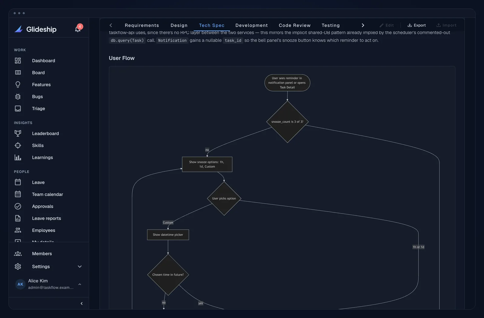 AI drafts the tech spec, you decide