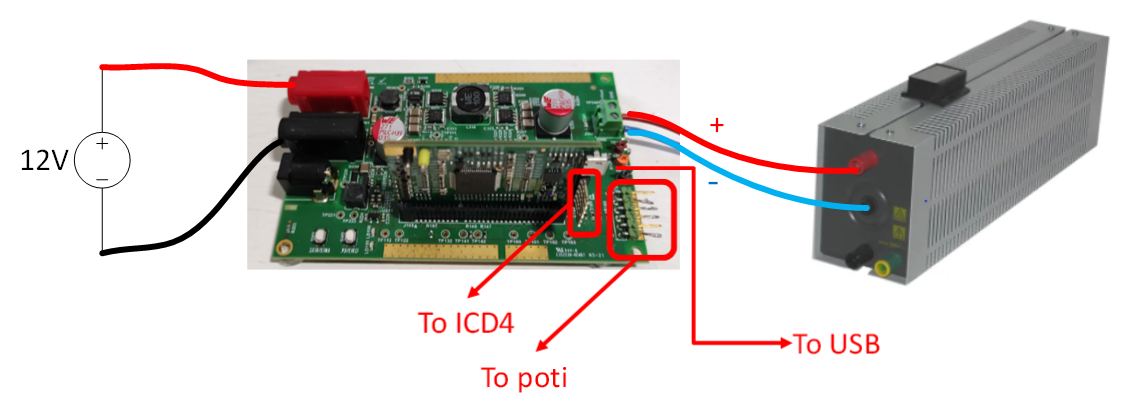 EPC9531 Test Fixture Connections - Top View