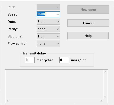 Tera Term Serial Port Settings