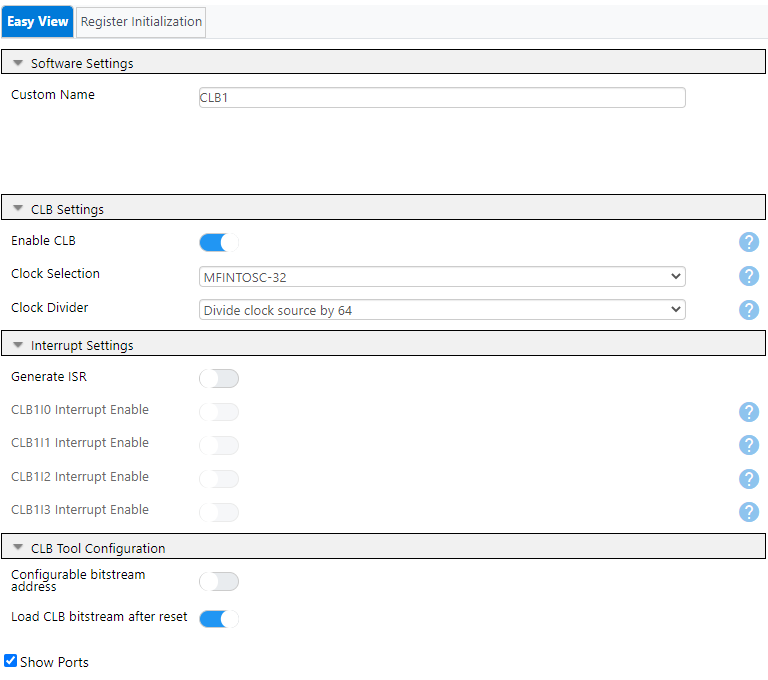 Image of the CLB Settings