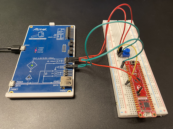 ADCC Example Atmel Power Debugger Connections