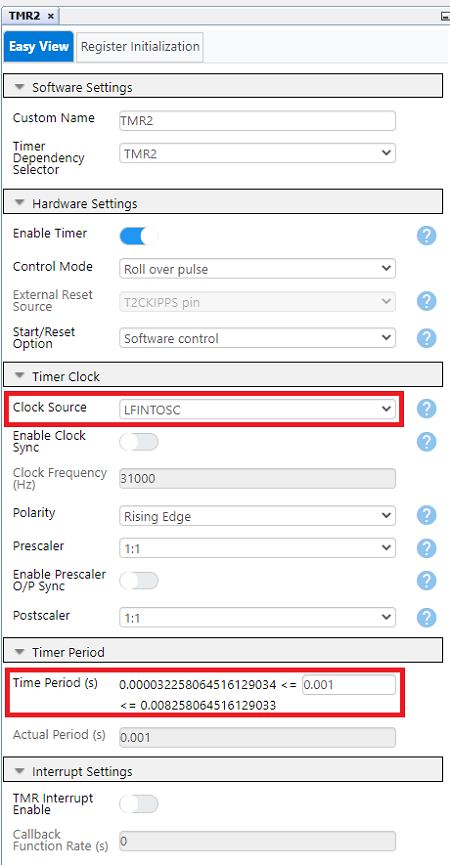 Timer 2 Settings