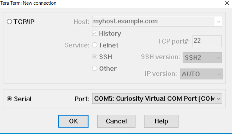 Terminal Emulator Port Connection