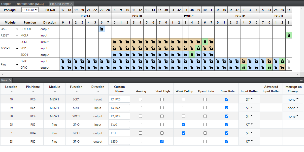 Host Pin Configuration