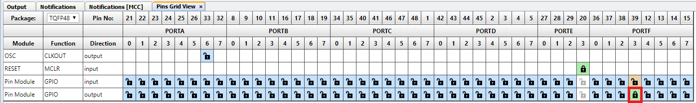 MCC - Set Pin to Output