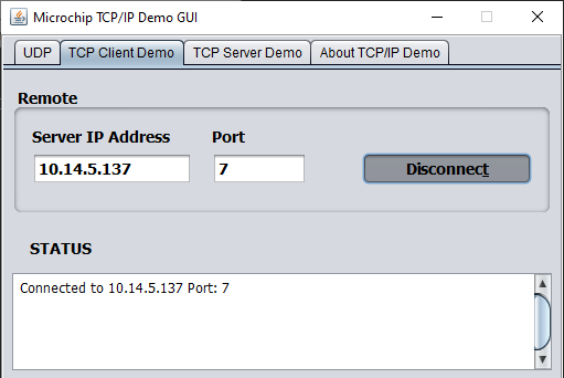 tcp Demo GUI Server Disconnect