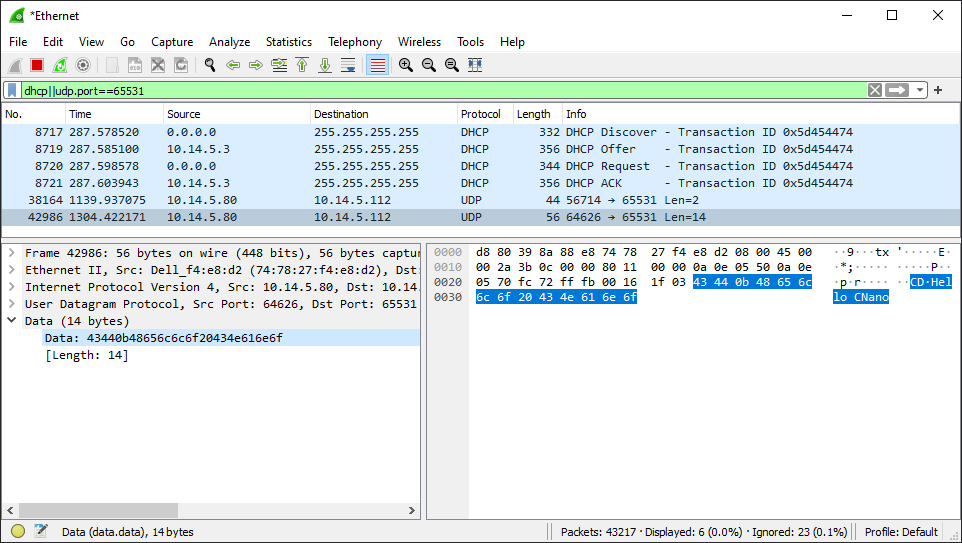 udpWireshark-Message_Packet