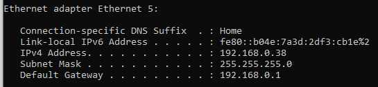 ipconfig