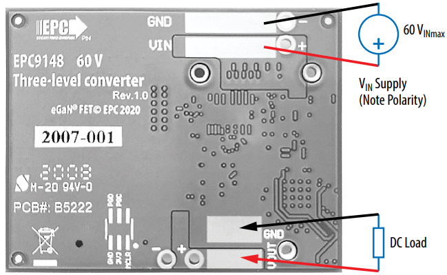 EPC9148 Test Connections - Bottom View