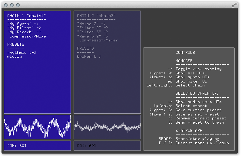 A screenshot of ofxAudioUnitManager