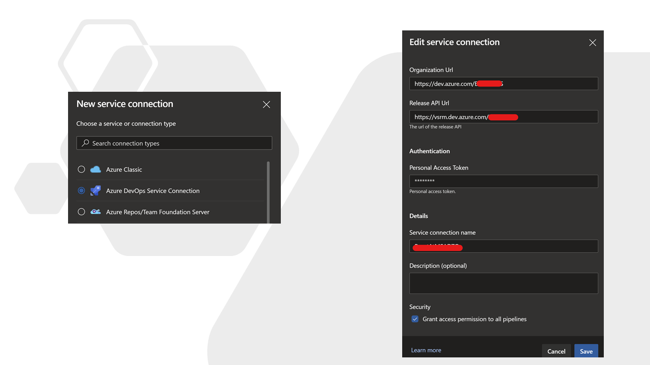 Create/Configure Service Connection