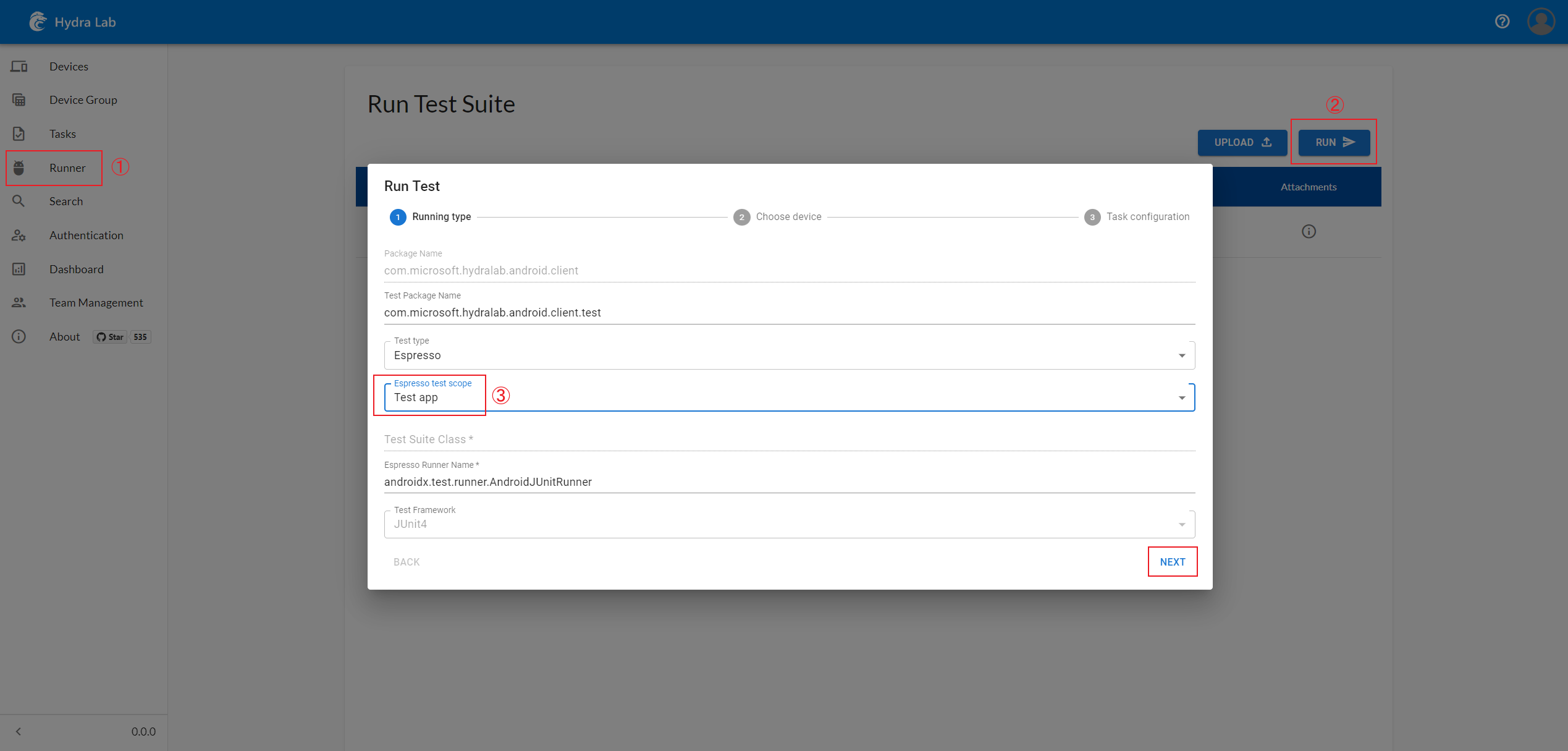 Test trigger steps