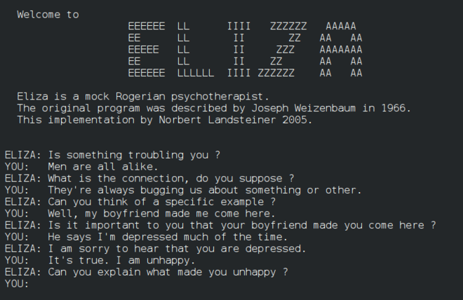 Eliza,一个机器人