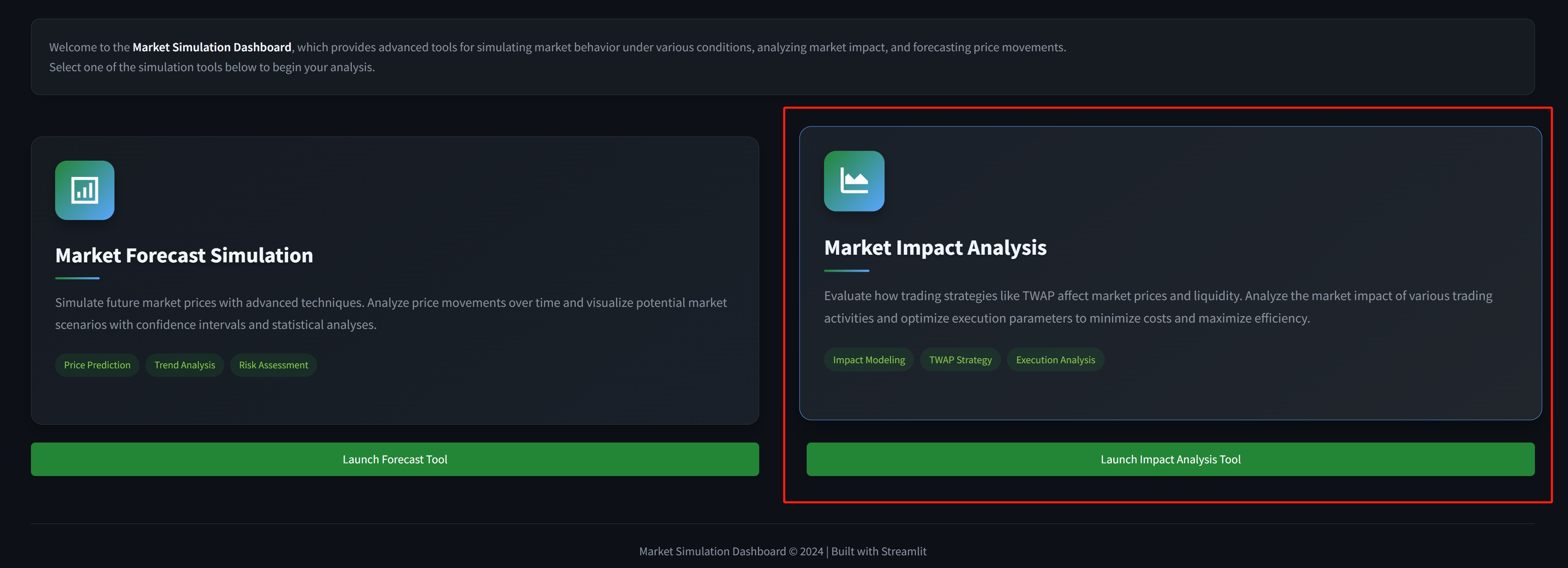 Market Impact Dashboard