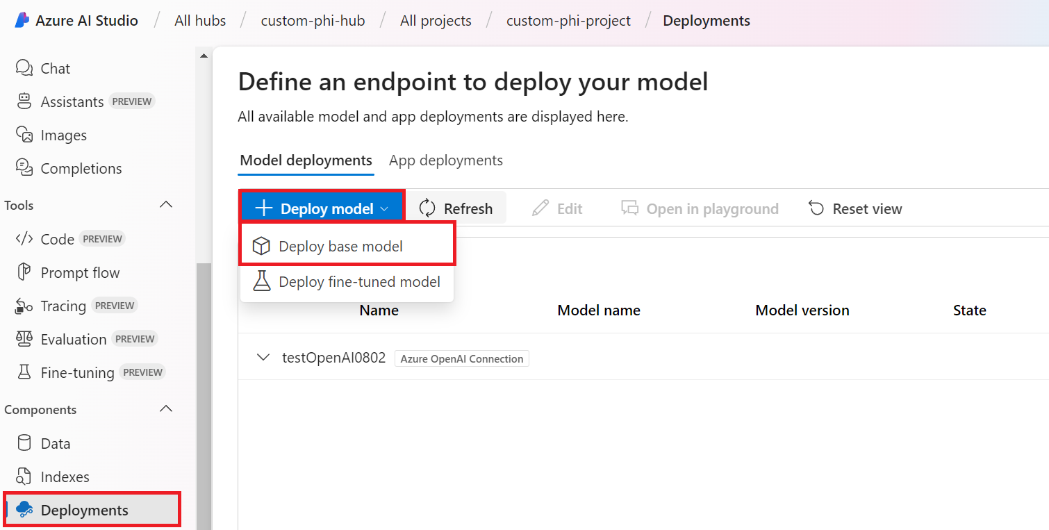 Select Deployments.